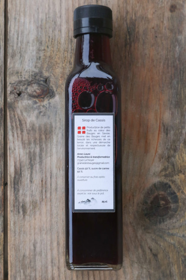 Sirop de cassis - Graine des Bauges